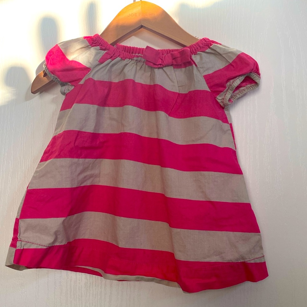 3 for 15 H&am Pink and taupe striped shirt
